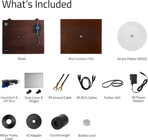 Miniatura 9 de Fluance RT85 - Tocadiscos de vinilo de alta fidelidad de referencia con cartucho elíptico Ortofon 2M azul y base aislante de madera antivibración