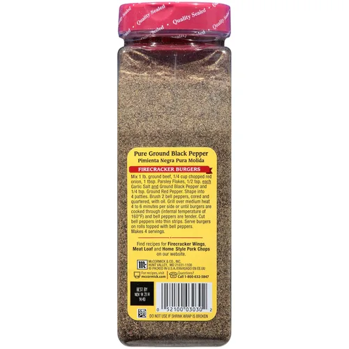 Miniatura 23 de McCormick Pimienta negra molida pura, 16 oz