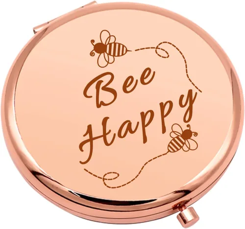 Regalo de abeja para mujeres, regalos para amantes de las abejas de la miel, regalos para niñas, regalos inspiradores, espejo de maquillaje compacto