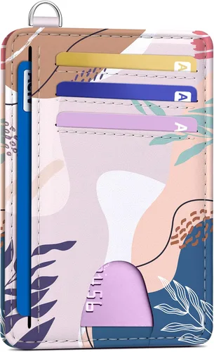 Miniatura 25 de Mayski Cartera delgada minimalista, soporte para tarjetas de crédito para mujeres y hombres, estuches para tarjetas con bloqueo RFID en el bolsillo