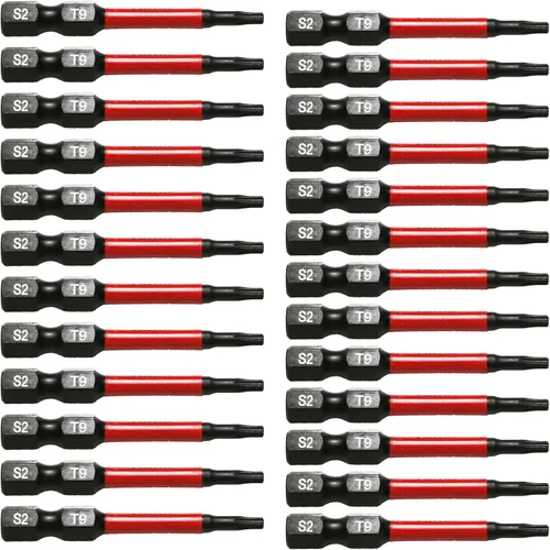 Miniatura 51 de TMAX Juego de puntas de destornillador de cabeza de estrella T6 Torx de 25 piezas, acero S2 de 6 puntos T-6 puntas de inserción de destornillador