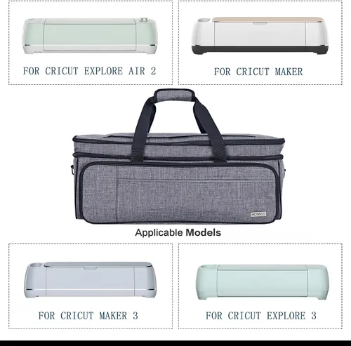 Miniatura 5 de HOMEST Estuche de transporte de doble capa con bolsillo para tapete para Cricut Maker 4, Explore 4, múltiples bolsillos frontales para accesorios