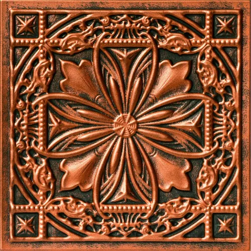 À LA MAISON CEILINGS R124 Lucas's Shield - Baldosa adhesiva de espuma para techo (21,6 pies cuadrados/caja), paquete de 8, cobre antiguo