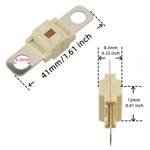 Miniatura 3 de BOJACK AMI/Midi 80A Fusible de alta corriente - Fusible atornillado de 80 amperios para automóviles, camiones, vehículos de construcción, autobuses