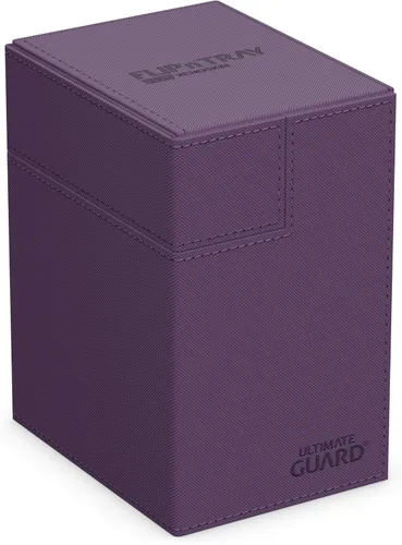 Miniatura 10 de Estuche Ultimate Guard Flip'n'Tray 100+, para 100 cartas con fundas dobles de TCG + bandeja para dados, negro, cierre magnético independiente