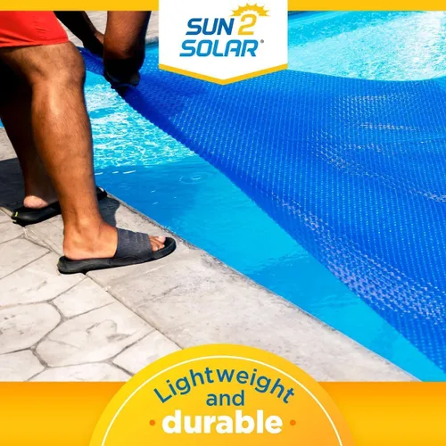 Miniatura 6 de Sun2Solar Cubierta solar redonda azul para piscina de 18 pies Serie 800 Manta de retención de calor para piscinas sobre el suelo y enterradas