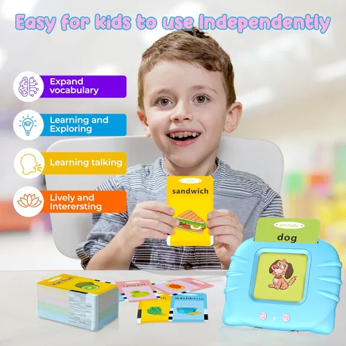 Miniatura 6 de Tarjetas flash parlantes con palabras visuales para niños pequeños de 2, 3, 4 años, juguetes sensoriales para niños autistas, juguetes educativos