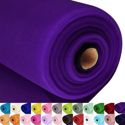 Miniatura 51 de Rollos de tela de tul, 54 pulgadas por 10 yardas (30 pies), cinta de tul para decoración de fiestas de boda, rollo de tela transparente en bobina