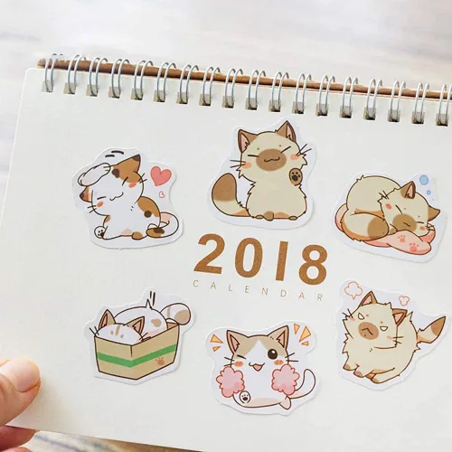 Miniatura 3 de Calcomanías para álbumes de recortes de tamaño pequeño, 45 piezas de Doraking en caja, decoración de gatos súper lindos para planificadores