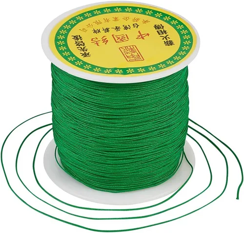 Miniatura 23 de Cordón de nailon trenzado de 150 yardas, cuerda roja de 0.020 in para pulsera, hilo de cuentas de nailon para collar Kumihimo, joyas, borlas