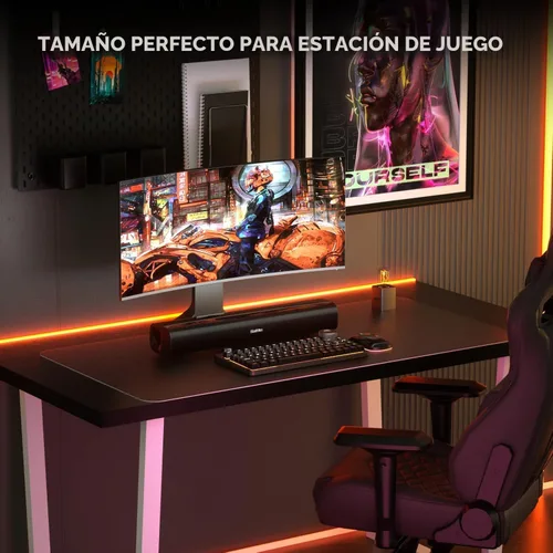 Miniatura 4 de Saiyin - Barra de sonido de 17 pulgadas para Smart TV con Bluetooth 5.3/Conexión óptica/AUX, barra de sonido para TV/PC/Juegos/Proyectores, diseño