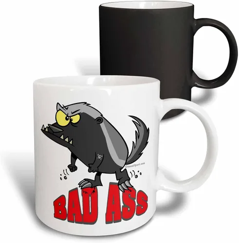Miniatura 13 de 3dRose Badass Bad Ass Honey Badger - Taza de dos tonos, 11 onzas, rojo/blanco 2-Rojo/Blanco