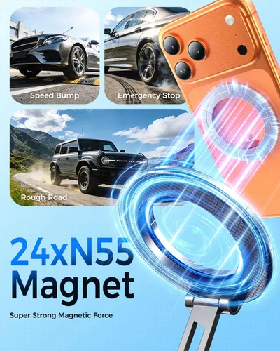 Miniatura 4 de MRGLAS 2026 Soporte Magnético y de Vacío Telefónico Giratoria de 360° Actualizado, para Montura de Succión Magsafe