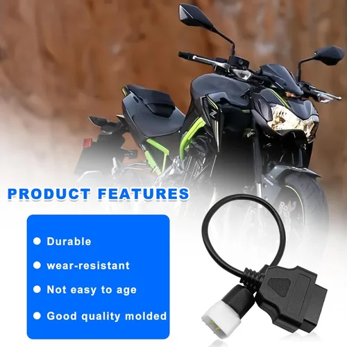 Miniatura 5 de Adaptador de diagnóstico OBD OBD2 de 6 pines, motocicleta Delphi, conector de cable de herramienta de diagnóstico OBD compatible con Z900RS / Z800