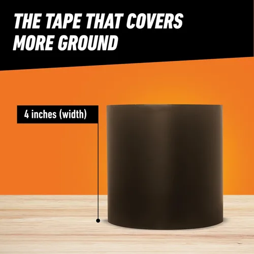 Miniatura 6 de Cinta adhesiva Gorilla impermeable para parchar y sellar, cinta negra, 4 pulgadas x 10 pies (paquete de 1) - Sello permanente resistente al clima