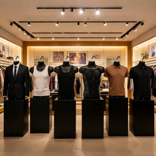 Miniatura 7 de Noamus Paquete de 6 torsos de maniquí masculino, forma de vestido con gancho para colgar, pantalla de camiseta, cuerpo trasero hueco, molde