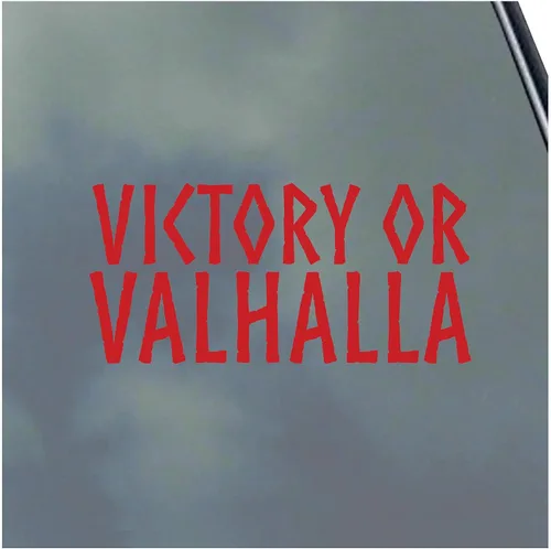 Miniatura 4 de Adhesivo de vinilo Victory or Valhalla Viking Asatru Thor Loki Runic Symbol Find Your Way Negro