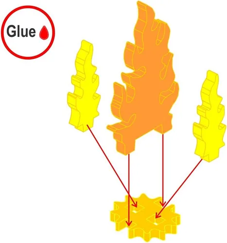 Miniatura 4 de LITKO Juego de marcadores Inferno Pequeño Juego de 7 Marcadores de llama fluorescente de 1.339 in Compatible con juegos de guerra de mesa