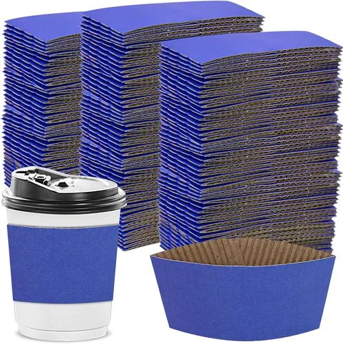 Miniatura 15 de zsccxq Fundas desechables para taza de café, papel kraft corrugado, fundas protectoras aisladas para tazas de café, expreso para bebidas calientes