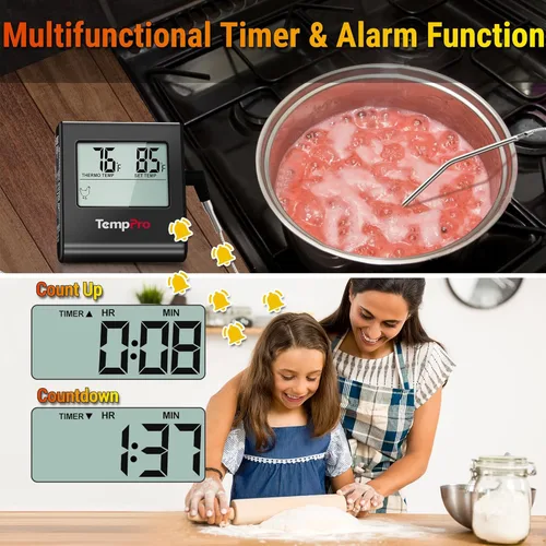 Miniatura 5 de ThermoPro TP16 Termómetro Digital LCD Grande para Carne para Cocinar, Ahumar, Asar a la Parrilla, Indicador de Temperatura de Alimentos BBQ