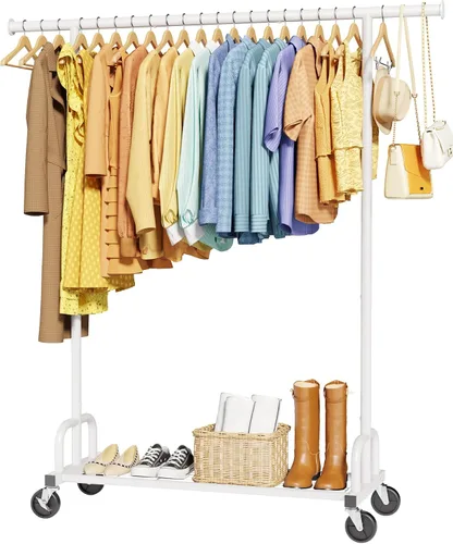 Miniatura 12 de Sakugi Perchero de Ropa - Percheros de Ropa de Gran Capacidad para Colgar Ropa con Ruedas con Cerradura, Perchero de Metal que Ahorra Espacio