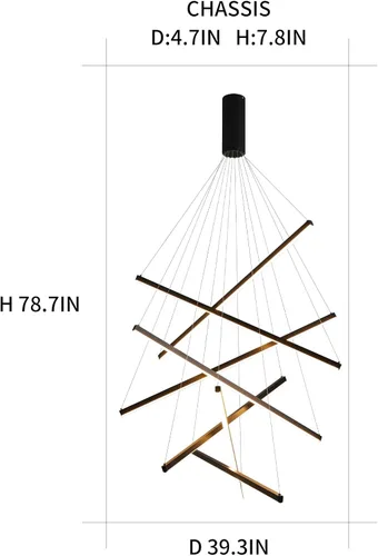 Miniatura 6 de JAYMP Candelabros LED modernos, lámpara colgante regulable para techo alto, sala de estar, comedor, escalera, restaurante, Sputnik, lámpara colgante