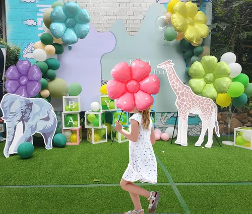 Miniatura 4 de Globos de flores amarillas, enormes globos florales amarillos brillantes, decoraciones de fiesta de cumpleaños con temática de primavera