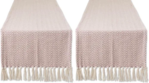 Miniatura 25 de DII Woven Basic - Camino de mesa Chevron de la colección de mesa, 15 x 72 pulgadas, gris