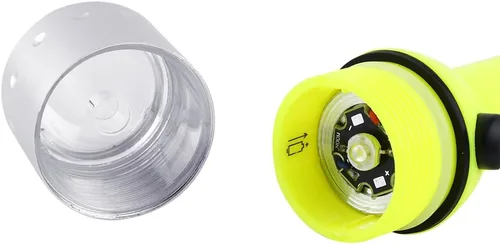 Miniatura 8 de Linterna de buceo LED, impermeable 180LM buceo luz LED antorcha con correa de mano para deportes submarinos