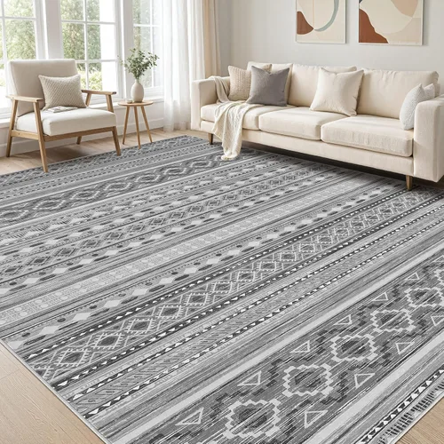 Alfombra grande para sala de estar de 5 x 7: Alfombras marroquíes bohemias, suaves, lavables a máquina, para dormitorio, debajo de la mesa del