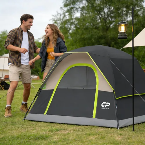 Miniatura 7 de CAMPROS CP Camping Tent 2/4/6 Person, Waterproof Windproof Double Layer Dome Tent, Easy Setup with Large Mesh Windows & Wide Door for Outdoor
