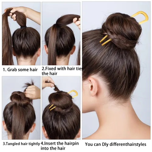 Miniatura 5 de 3 horquillas francesas de metal para cabello grueso, horquilla francesa para mujeres y niñas, tenedor de pelo en forma de U para cabello grueso