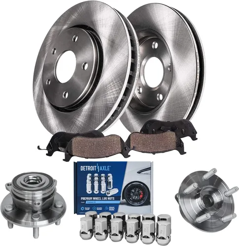 Miniatura 23 de Detroit Axle - Kit de frenos para 15-20 VW Passat, 12.28" delantero y 10.70" trasero rotores de freno de disco pastillas de freno de cerámica