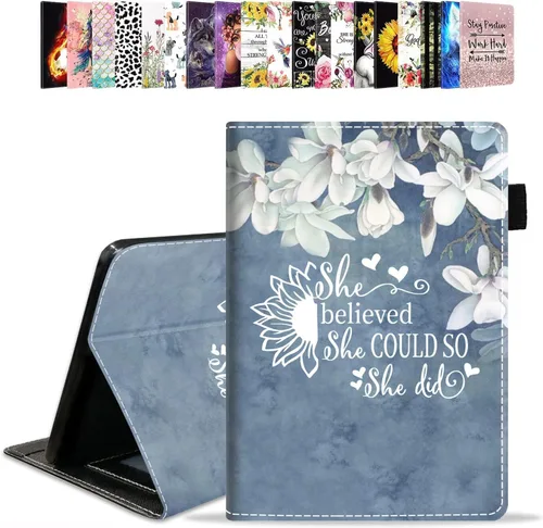 Miniatura 12 de Funda para tablet Amazon Kindle Fire HD 10 de 10.1" (9ª/7ª generación, versión 2019/2017) – Funda de piel sintética con función de encendido