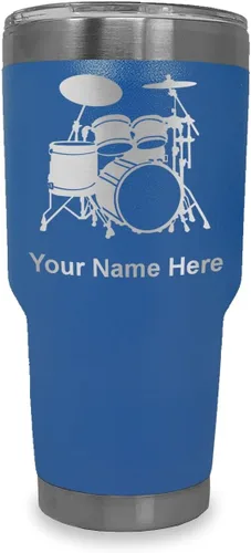 Miniatura 34 de LaserGram Vaso aislado al vacío de 20 onzas, juego de batería, grabado personalizado incluido (negro)