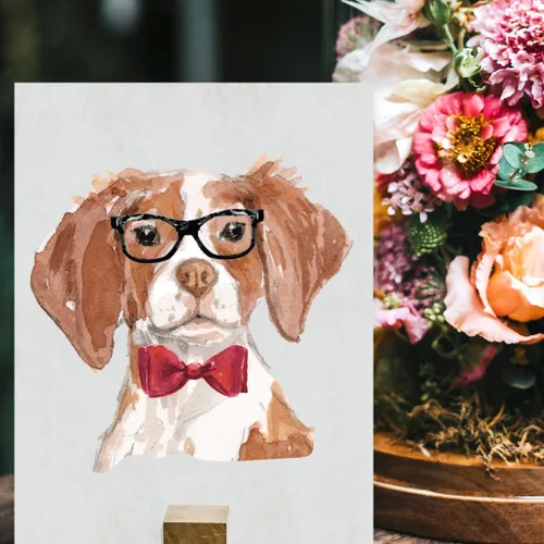 Miniatura 51 de Andaz Press Póster impreso para pared de perro, 8.5 x 11 pulgadas, Bulldog inglés con gafas negras, 1 paquete, regalo de cumpleaños de Navidad, sin