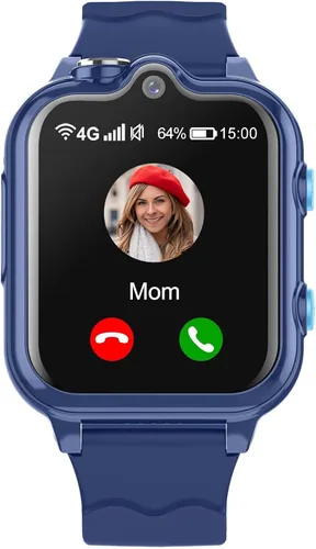 Miniatura 10 de Reloj inteligente para niños, reloj GPS 4G para niños con WiFi, SMS, llamadas, video chat de voz, Bluetooth, grabación de audio, alarma, podómetro