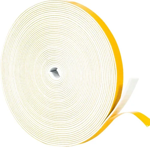 Yotache Burlete fino blanco de 1/2 pulgadas x 1/16, cinta de sellado de junta de espuma para ventana, jamba de puerta corredera, altavoz, tablero,