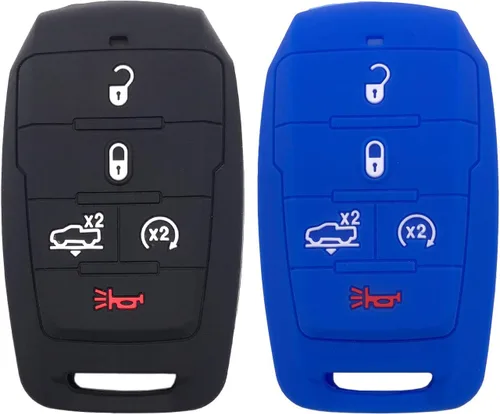 Funda protectora de silicona para llavero de automóvil para Ram 1500 2021 2020 2019, accesorios de 5 botones de entrada sin llave, control remoto