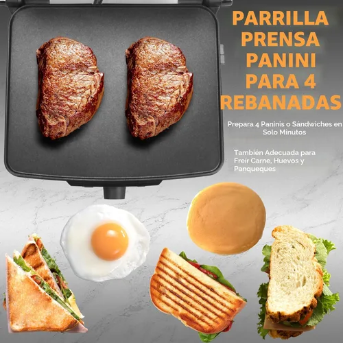 Miniatura 2 de Baker's Friend Prensa Panini Eléctrica Plancha, Prensa Panini Parrilla Sandwichera, Prensa Eléctrica para Queso Fundido, Sandwichera Eléctrica