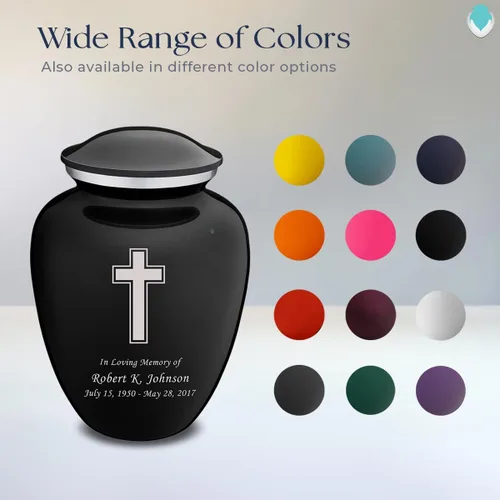 Miniatura 8 de Geturns Embrace - Urnas de cremación cruzadas personalizadas para adultos para cenizas humanas, urna funeraria grande negra para mujeres y hombres