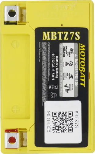 Miniatura 3 de MotoBatt Batería AGM sellada MBTZ7S de 12 voltios y 6.7 Ah sin mantenimiento