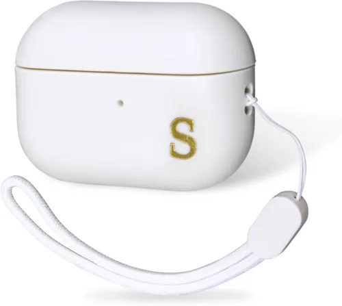 COLLECTIVE HOME - Funda AirPods Pro de 1ª y 2ª generación, diseño de letra personalizado, elegante y seguro con cordón, material de TPU de alta