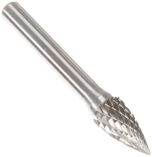 Miniatura 17 de Drill America SA-1 Rebaba de carburo/lima giratoria cilíndrica de doble corte para amoladora de troquel de 1/4" de diámetro x 5/8" de longitud
