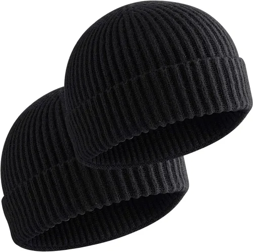 Miniatura 18 de vidsel Gorro Corto de Pescador para Hombres y Mujeres, Gorro de Lana Tejida con Puño Estilo Moderno de Arrastrero, Gorros Cálidos de Invierno