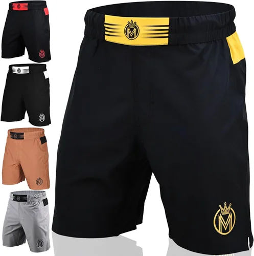 Pantalones cortos de MMA y BJJ para hombre, UFC Grappling Fight Shorts para boxeo, kickboxing, Muay Thai 7 pulgadas entrenamiento cruzado