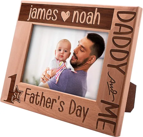 Regalos para papá, marco de fotos personalizado de 4 x 6 pulgadas, marco del primer día del padre, regalos para el primer día del padre de parte de