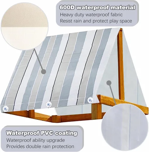 Miniatura 3 de Juego de toldo de repuesto de 43 x 90 pulgadas, juego de lona de repuesto, lona de repuesto impermeable 600d Oxford, accesorios de patio de recreo