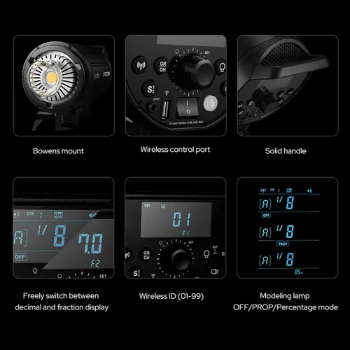 Miniatura 2 de Godox DP400III-V Actualizado Luz de Flash de Estudio 400Ws Potencia GN87 5600±200K Iluminación Estroboscópica Sistema Inalámbrico X de 2.4G Montaje