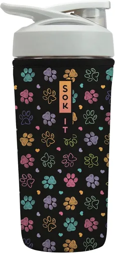 Miniatura 37 de Sok It BotlSok Botella Mezcladora de Proteínas con Funda Aislante de Neopreno (Floral Abstracto, Se Ajusta a Mezcladoras de 24oz)